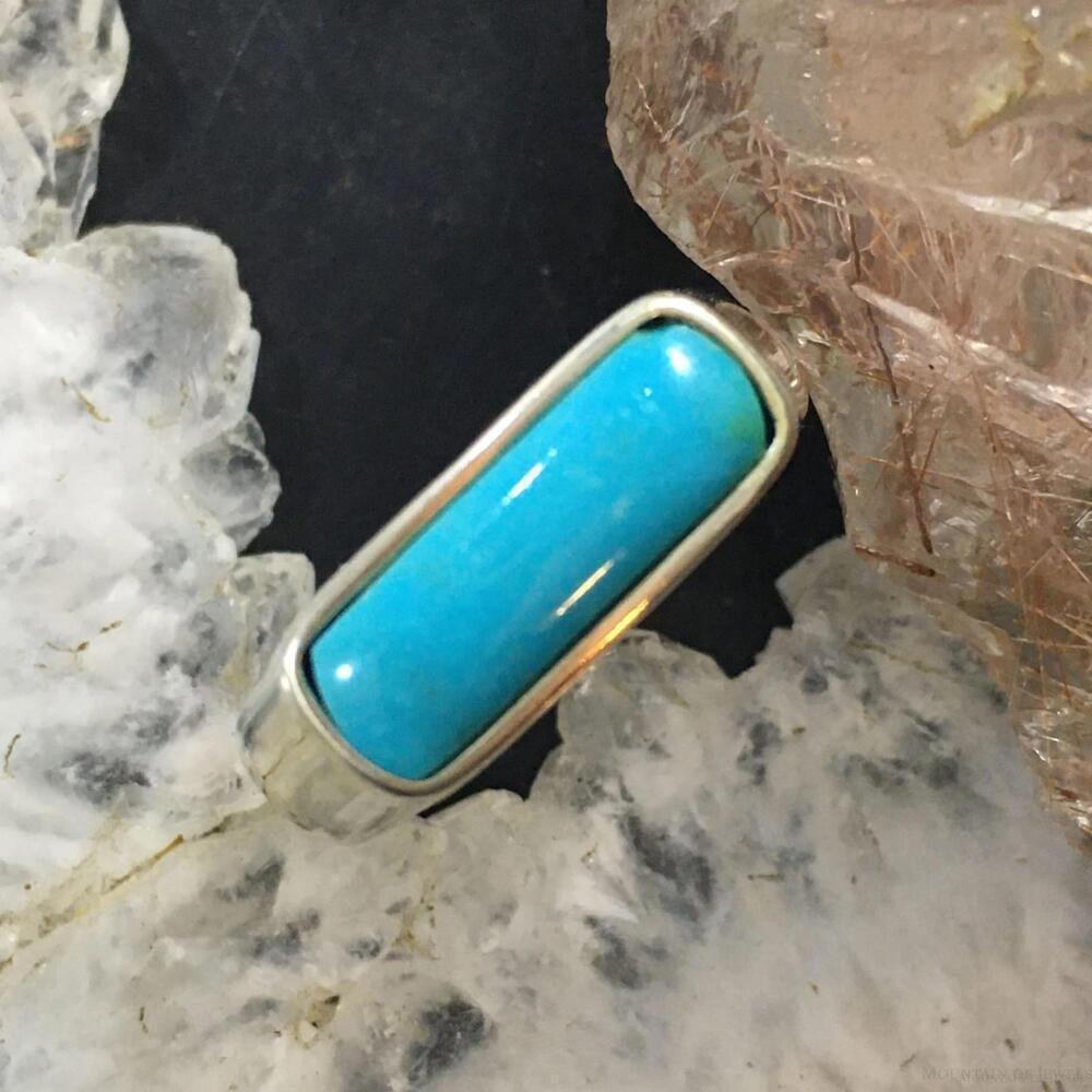 Carolyn Pollack Southwestern Style Sterling Rectangle Turquoise Ring For Women